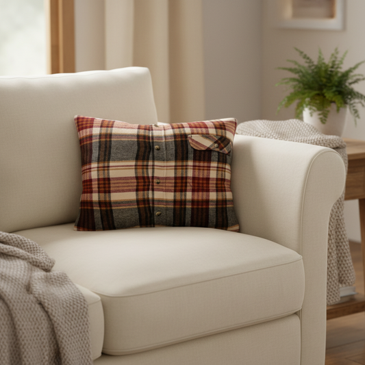 Fall Pillows from Old Flannel Shirts