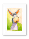Whimsical Donkey Watercolor Print — Matted or Framed