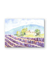 Hills of Provence – Lavender Watercolor Print by Claudia Buchanan