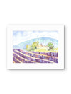 Hills of Provence – Lavender Watercolor Print by Claudia Buchanan