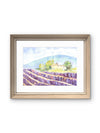 Hills of Provence – Lavender Watercolor Print by Claudia Buchanan