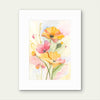 Pink Lemonade Floral Watercolor Print by Claudia Buchanan