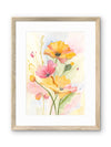 Pink Lemonade Floral Watercolor Print by Claudia Buchanan