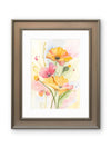 Pink Lemonade Floral Watercolor Print by Claudia Buchanan