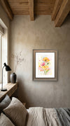 Pink Lemonade Floral Watercolor Print by Claudia Buchanan