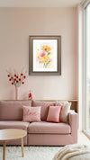 Pink Lemonade Floral Watercolor Print by Claudia Buchanan