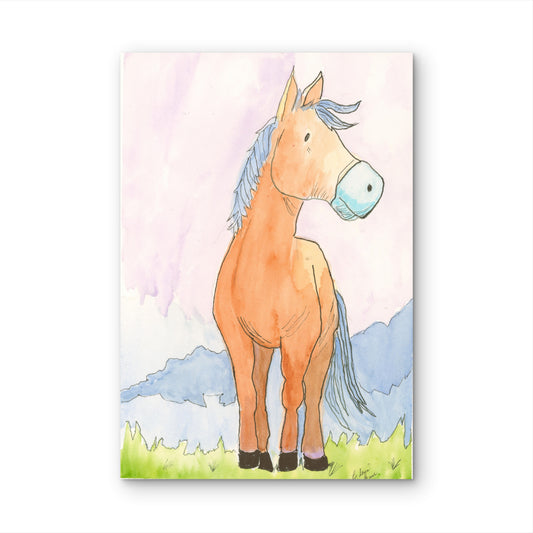 Happy Pony Whimsical Watercolor Print