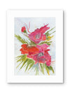 Modern Abstract Poppies — Red & Magenta Watercolor Art Print