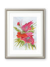 Modern Abstract Poppies — Red & Magenta Watercolor Art Print