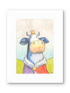 Royal Bull Whimsical Watercolor Print