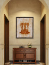 Rusty Western Boots — Original Rust Transfer Art on Organic Cotton Canvas by Claudia Buchanan