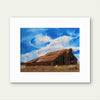 Williams Barn — Rusted Roof & Cloudy Sky Watercolor Art Print