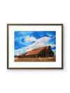 Williams Barn — Rusted Roof & Cloudy Sky Watercolor Art Print