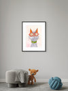 Whimsical Smokey the Blue Cat Watercolor Print — Matted or Framed