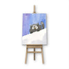 Snowy Kittie Whimsical Watercolor Print