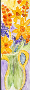 Spring Bouquet — Original Alcohol Ink Painting on Ceramic Tile