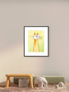 Whimsical Yellow-Orange Cat Watercolor Print