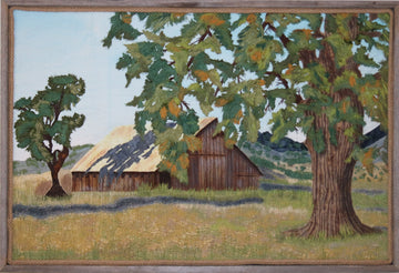 Original Fiber Art Wall Hanging of the Sutter Buttes  — Barn Wood Frame | Mixed Media by Claudia Buchanan