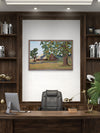 Original Fiber Art Wall Hanging of the Sutter Buttes  — Barn Wood Frame | Mixed Media by Claudia Buchanan