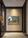 Original Fiber Art Wall Hanging of the Sutter Buttes  — Barn Wood Frame | Mixed Media by Claudia Buchanan