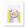 Sweet Whimsical Pig Watercolor Print