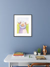 Sweet Whimsical Pig Watercolor Print