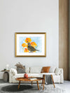 California Poppies & Quail – California Spring Watercolor Print