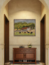Colusa County Foothills — Original Framed Textile Fiber Art Wall Hanging by Claudia Buchanan