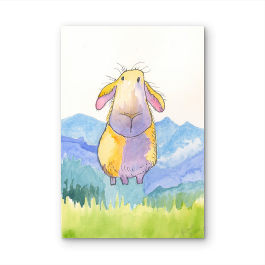 Mountain Goat Whimsical Watercolor Print