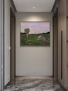 Spring in the Sutter Buttes — Original Framed Textile Fiber Art Wall Hanging by Claudia Buchanan