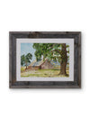 Sutter Buttes Ranch — Original Watercolor Painting in Recycled Barn Wood Frame by Claudia Buchanan