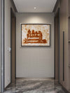 Watch & Learn — Original Rust Transfer Art on Organic Cotton Canvas by Claudia Buchanan